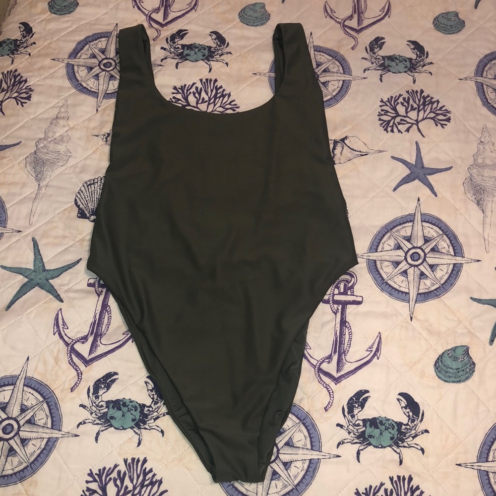 Aerie hunter green one piece swimsuit